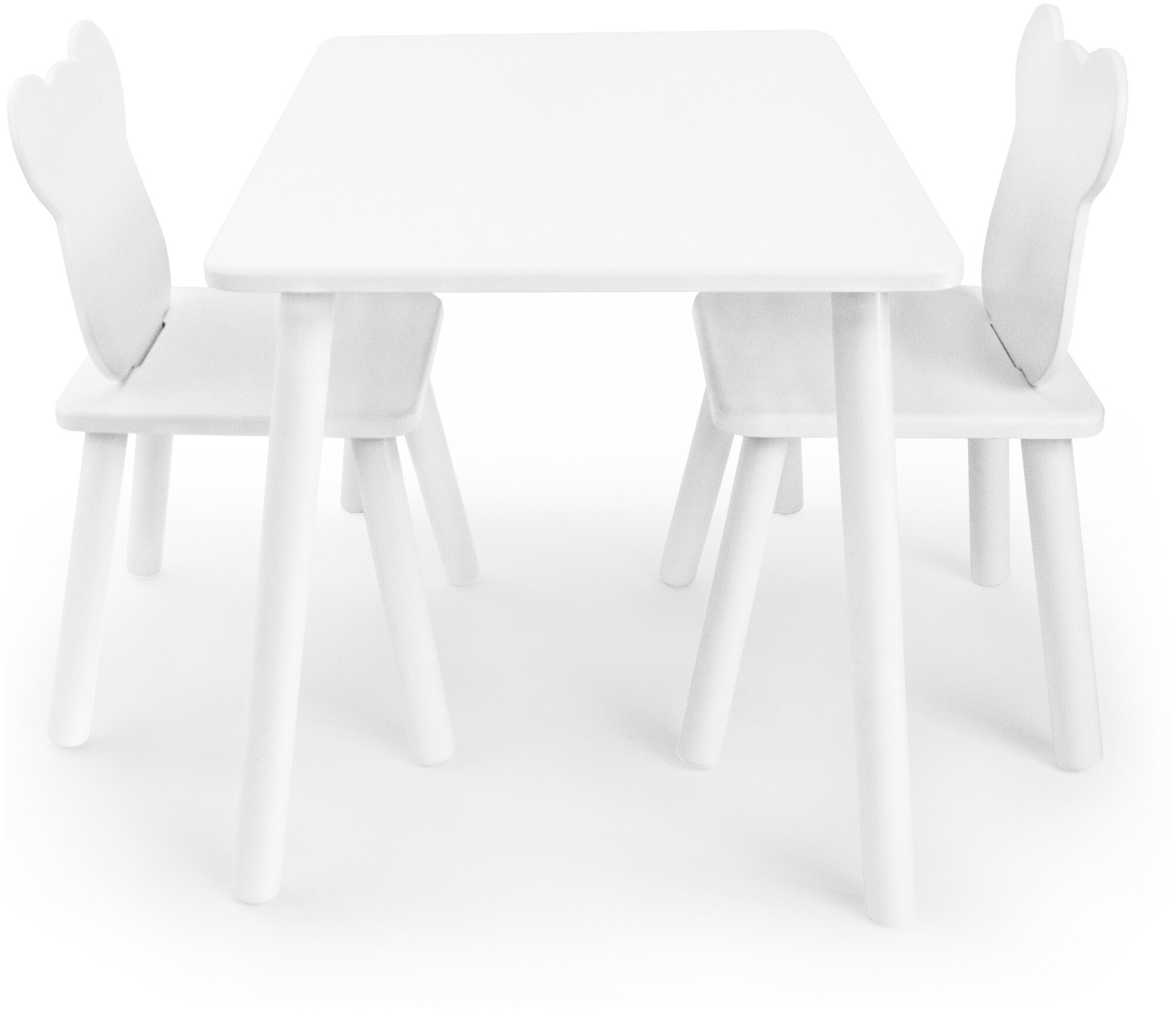 Детский комплект стол и два стула «Мишка» Rolti Baby (белый/белый, массив березы/мдф) - фотография № 2