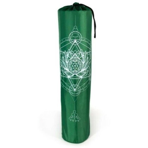 фото Универсальная сумка чехол для коврика для фитнеса и йоги чакры размер 16 х 70 см (зелёный) bodhi