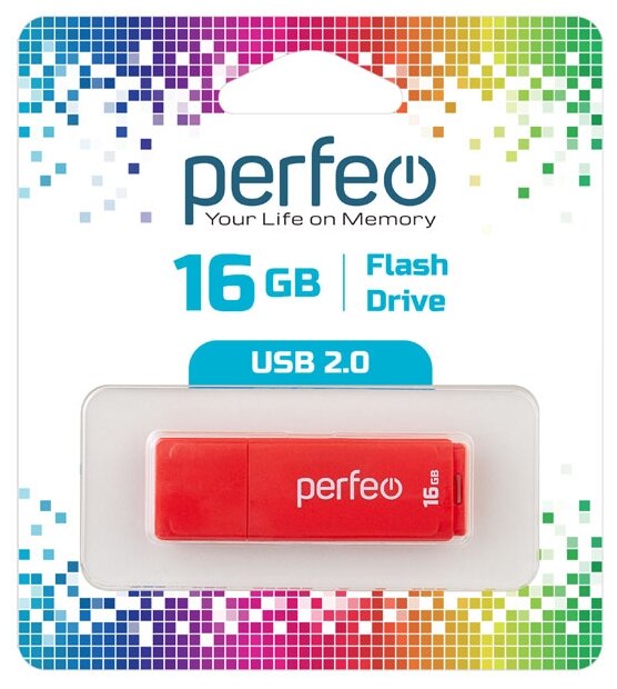USB  Perfeo 16GB C04 Red