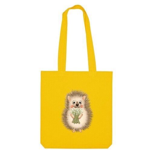 Сумка шоппер Us Basic, желтый сумка ёжик с букетом ромашек зеленый