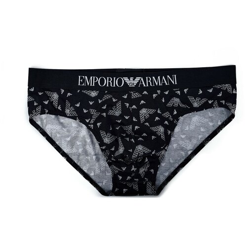 Трусы EMPORIO ARMANI, размер XL (54IT), черный/белый трусы с принтом логомания emporio armani