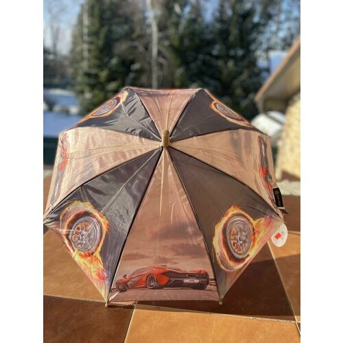 Зонт-трость Rain-Proof, оранжевый, коричневый