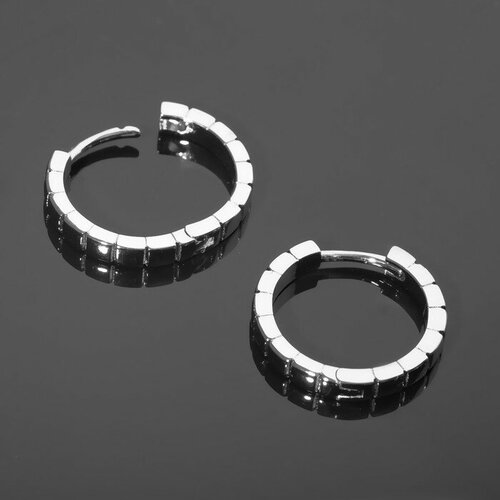 Швензы-кольца родированные Кубики d=20мм, цвет серебро 9594361