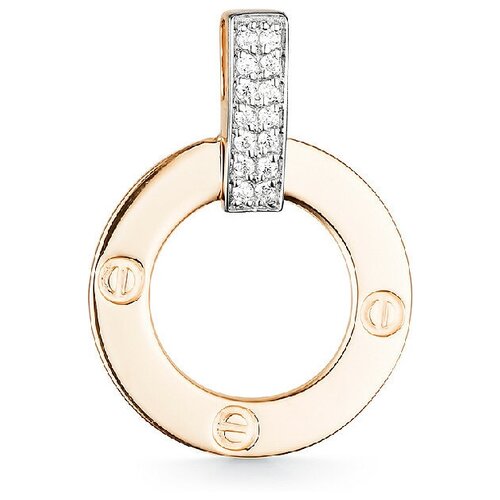 фото Подвеска corona, красное золото, 585 проба, фианит