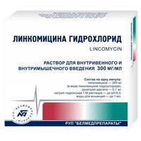 Линкомицин р-р для в/в и в/м введ. амп., 300 мг/мл, 1 мл, 10 шт.