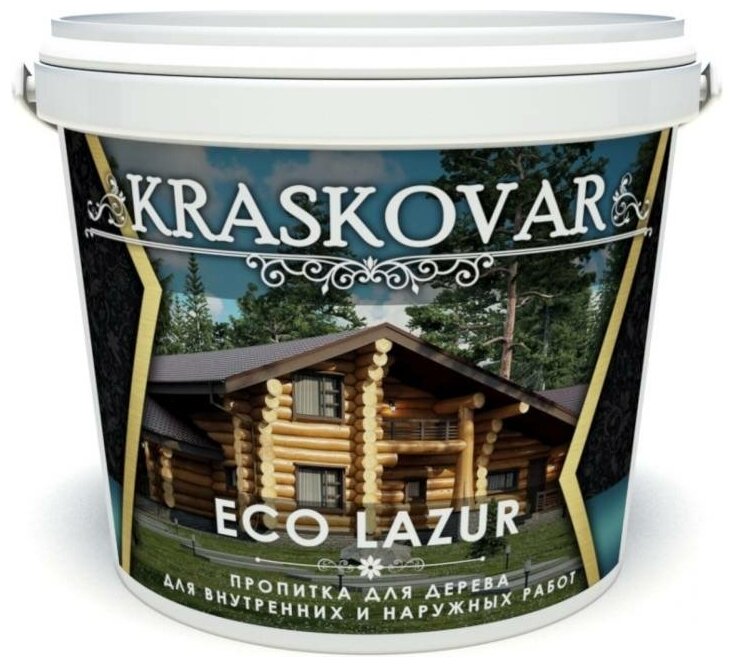 Пропитка для дерева Kraskovar Eco Lazur, белый 2л