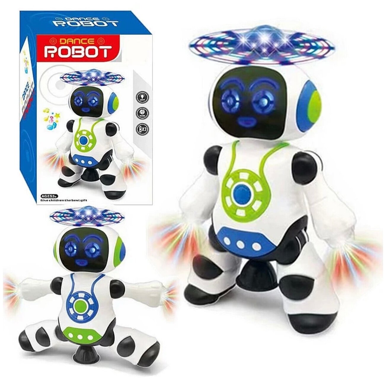 Робот- интерактивная игрушка свет, звук, диско