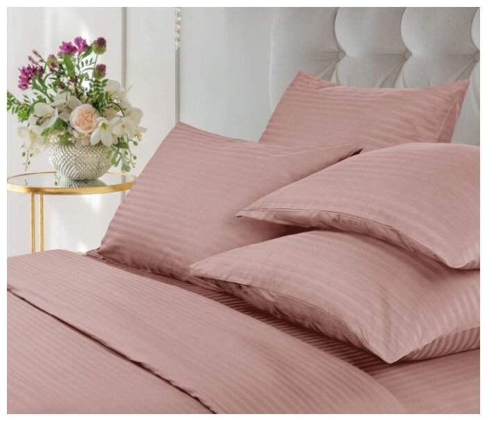 Комплект постельного белья Verossa 1.5 СП 180х215 полутораспальное Rouge пододеяльник 148х215 на молнии 2 наволочки 70х70 хлопок 100% розовый