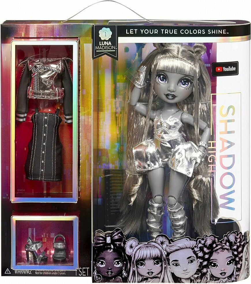 Кукла Rainbow High Shadow Series 1 Luna Madison Grayscale- Луна Мэдисон