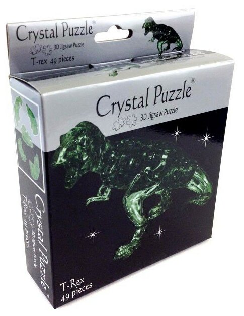 Головоломка 3D Crystal Puzzle Динозавр зеленый цвет: зеленый - фото №4