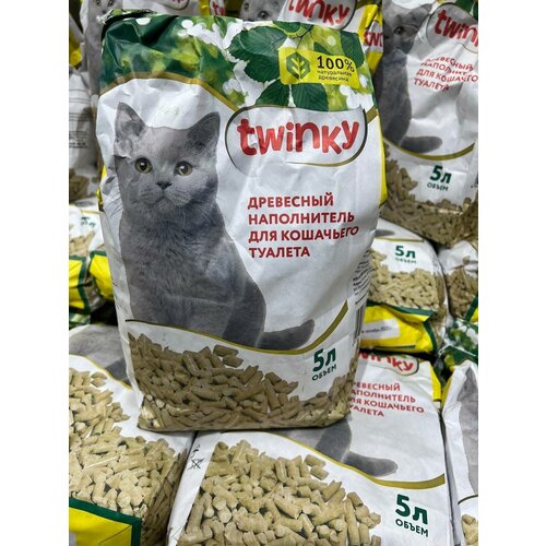 Наполнитель древесный для кошачьего туалета Twinky 5 литров 2.5 кг