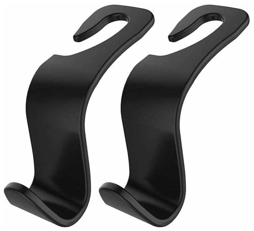 Вешалка-крючок на подголовник сиденья в авто набор из 2 штук 7 см выдерживает до 20 кг цвет чёрный