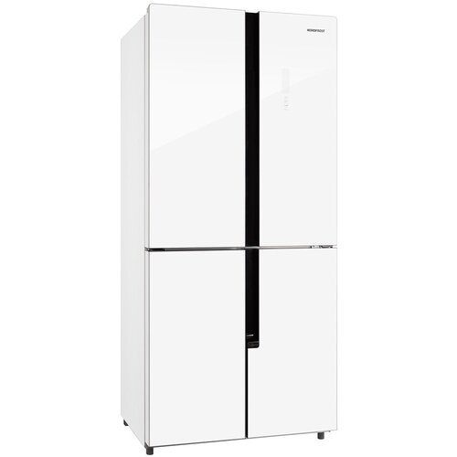 Холодильник NORDFROST RFQ 510 NFGW inverter, Cross Door, 470 л, белое мерцающее стекло