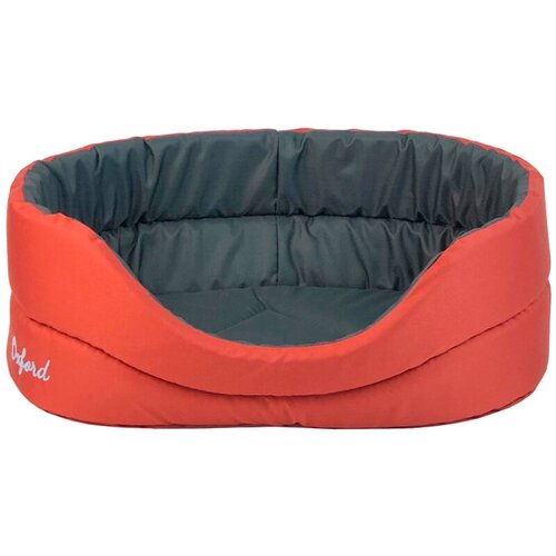 Лежак для собак и кошек ZOOexpress Oxford №1, 40х27х16 см, красный/серый