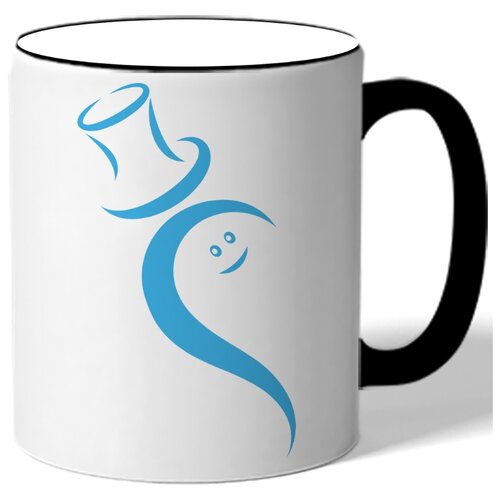 фото Кружка с цветной ручкой в подарок на 14 февраля - голубая половинка сердца drabs