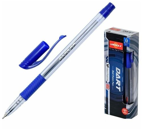 Ручка шариковая Unimax Dart GP (0.5мм, синий цвет чернил) 12шт.