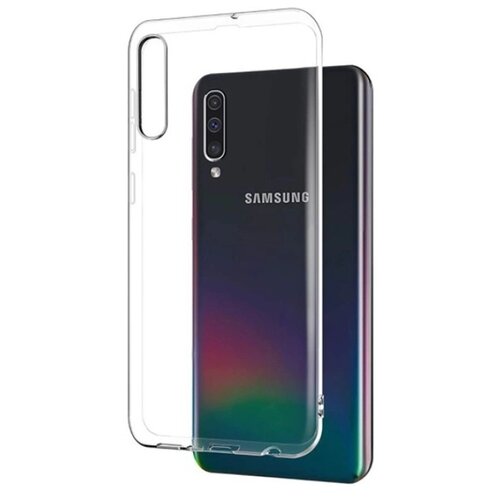 фото Силиконовый чехол j-case premium для samsung a70, толщина 0,5мм прозрачный