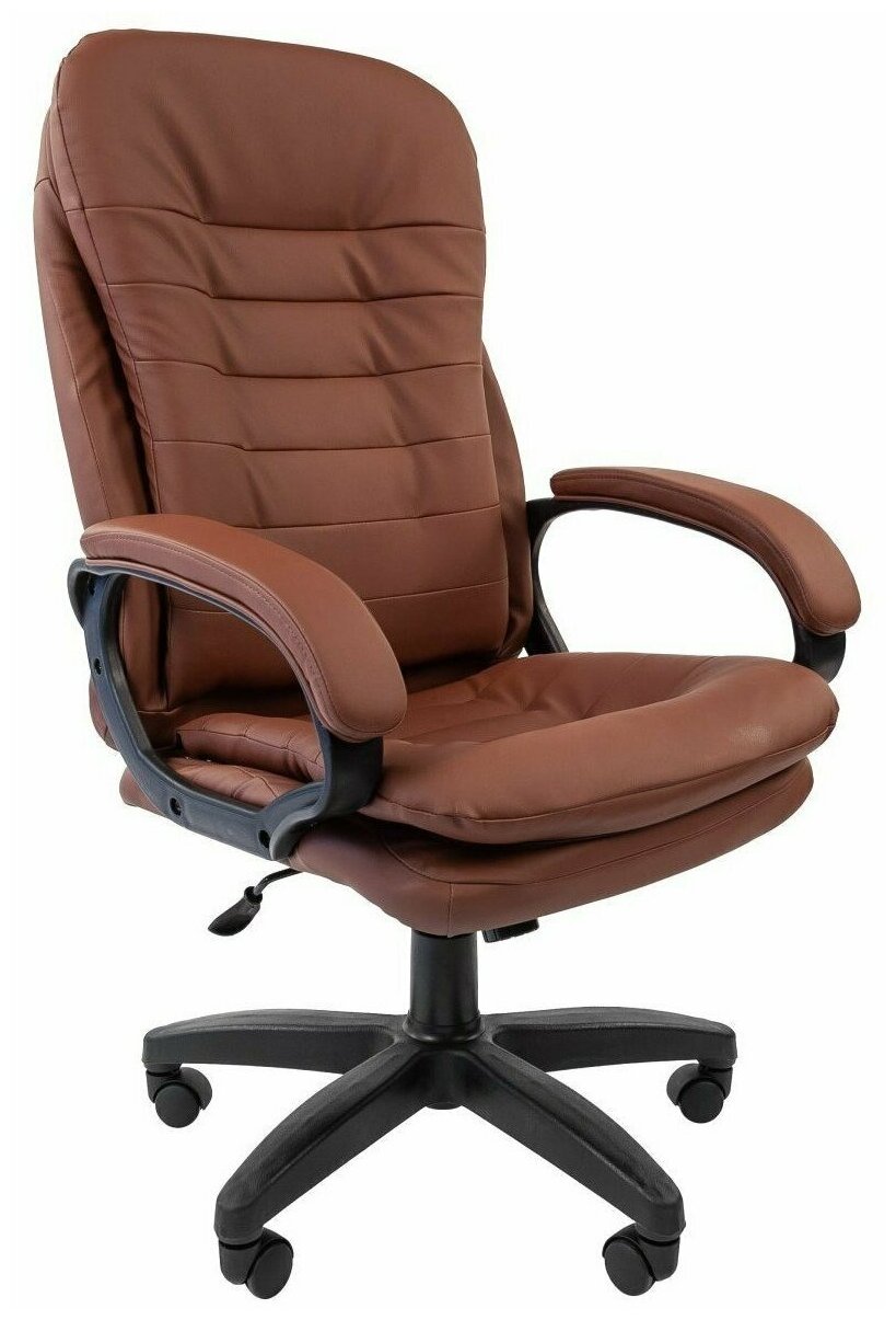 Офисное кресло, кресло руководителя CHAIRMAN 795 LT, экокожа, коричневый