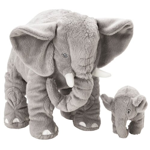 Мягкая игрушка ИКЕА ЛЕДДЬЮР Слон, 2 шт., серый мягкая игрушка икеа барнслиг слон 10 см