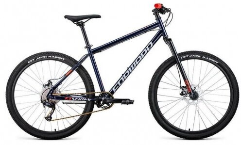 Forward Горный велосипед SPORTING 27,5 X D (27,5" 9 ск. рост. 19") 2022, темно-синий/красный, RBK22FW27889