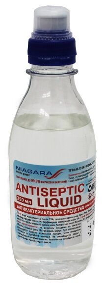 Антисептик для рук с антибактериальным эффектом "Antiseptic Liquid", 0,25 л, ПЭТ с дозатором 000103100039