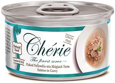 Влажный корм для кошек Pettric Cherie Signature Gravy, смесь желтоперого и полосатого тунца, 80 г, 1 шт.