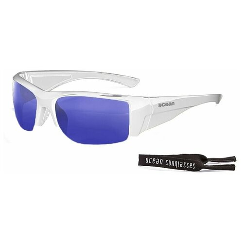 фото Спортивные очки ocean guadalupe глянцевые белые / зеркально-синие линзы