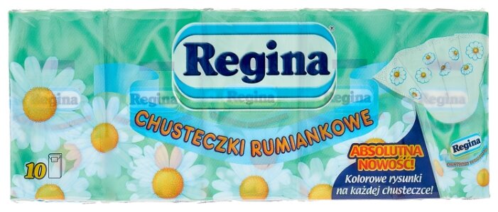 Платочки Regina Ромашка ароматизированные с декорацией 21 х 21 см