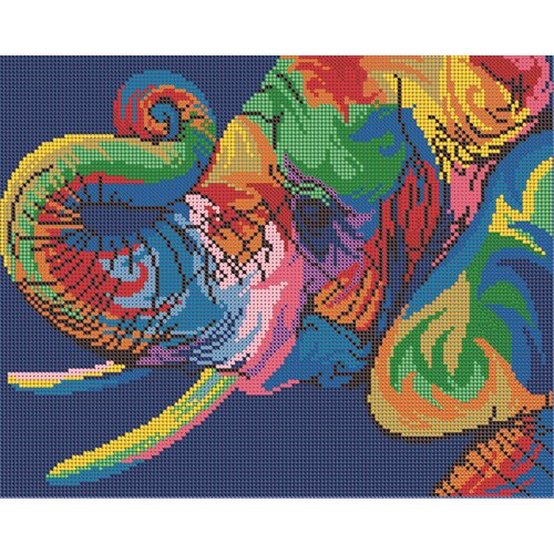 Алмазная мозаика картина Радужный слон 35*43,5см