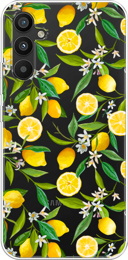 Силиконовый чехол на Samsung Galaxy A34 / Самсунг Галакси A34 Сочные лимоны, прозрачный