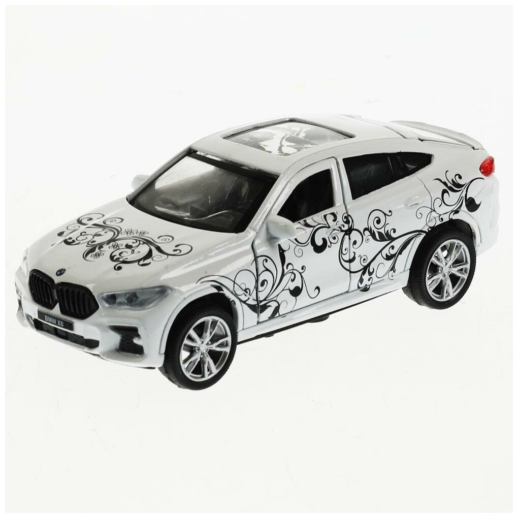 Модель BMW X6 белый для девочек 12см без света И звука Технопарк металл инерция