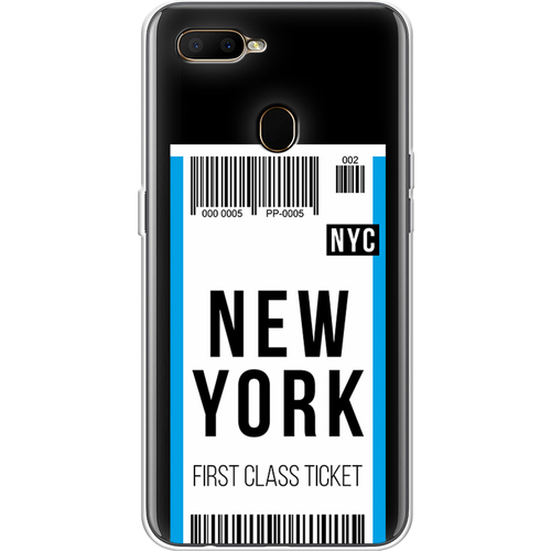 Силиконовый чехол на Oppo A5s / Оппо А5s Билет в Нью-Йорк, прозрачный силиконовый чехол билет в нью йорк на oppo a5s оппо а5s
