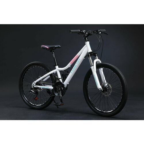 фото Велосипед детский подростковый горный timetry tt092 белый 21 скорость колеса 24"