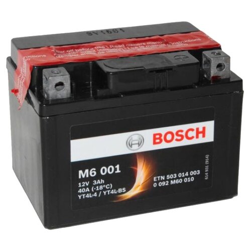 Мото аккумулятор Bosch M6 001 AGM (0 092 M60 010)