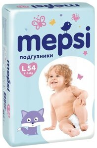 Mepsi Подгузники Mepsi L (9-16кг), 54 шт