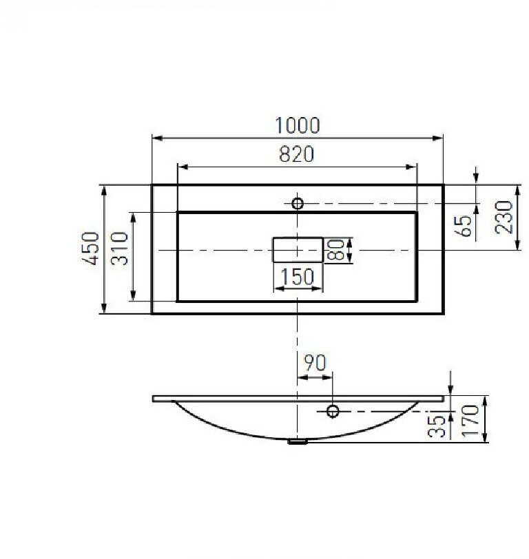 Раковина Aquaton акватон Премьер М 1000 1A70473KPR010