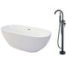 Комплект отдельностоящая акриловая ванна Cerutti SPA d'ISEO с напольным смесителем BOCH MANN BRAIES Matt Black BM8921