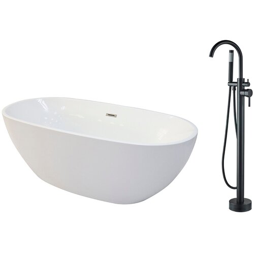 Комплект отдельностоящая акриловая ванна Cerutti SPA d'ISEO с напольным смесителем BOCH MANN BRAIES Matt Black BM8921