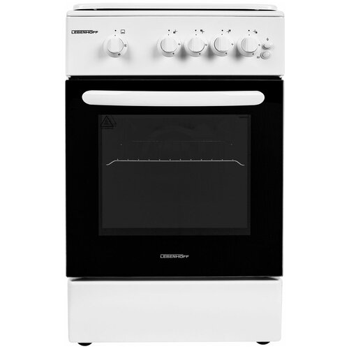 Газовая плита LebenHoff T5401G-01 50х60 белая 50 см газ-контроль и подсветка духовки электроподжиг конфорок 2351100₽