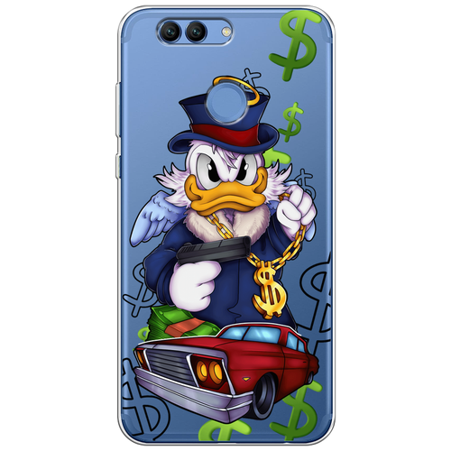 Силиконовый чехол на Huawei Nova 2 / Хуавей Нова 2 Scrooge McDuck with a Gold Chain, прозрачный силиконовый чехол на huawei p smart хуавей п смарт scrooge mcduck with a gold chain прозрачный