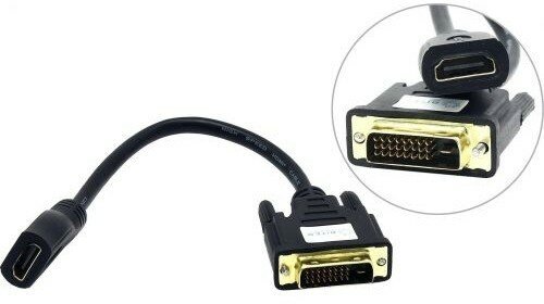5bites переходник BC-HDF2DVI Кабель- Адаптер DVI 24+1 M HDMI F, зол. разъемы