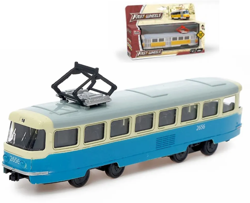 Трамвай инерционный / Коллекционная металлическая модель / 1:87 / PLAY SMART