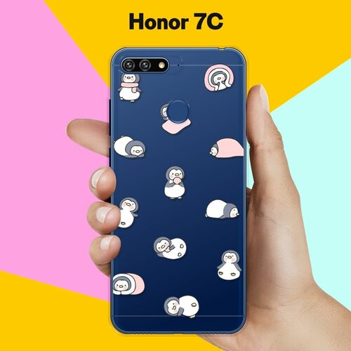 Силиконовый чехол Узор из пингвинов на Honor 7C силиконовый чехол узор из пингвинов на honor 10i