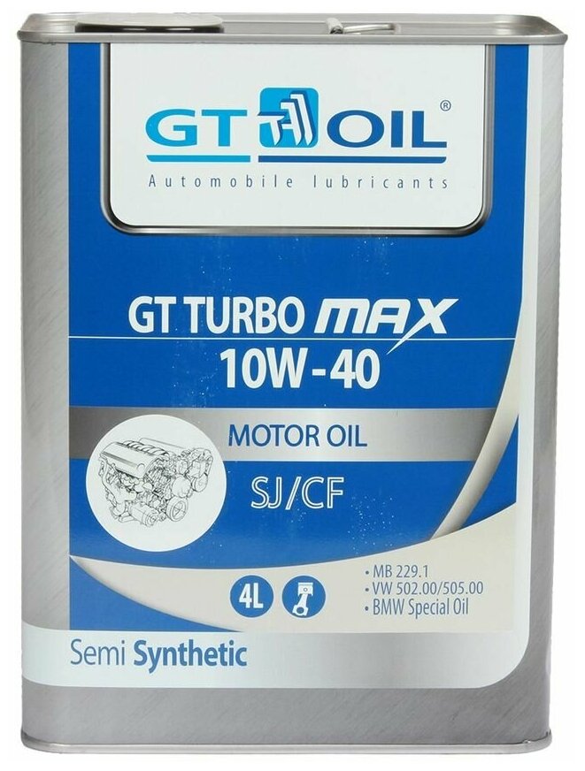 Масло моторное GT Turbo Max 10W40 полусинтетическое 4л