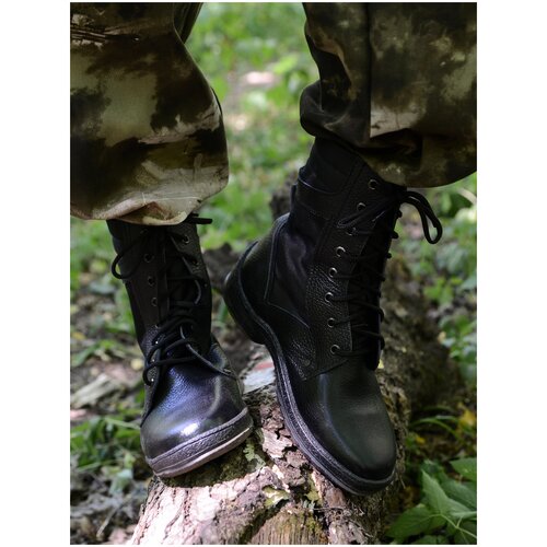 фото Ботинки берцы акс-обувь,натуральная кожа, размер 36, черный
