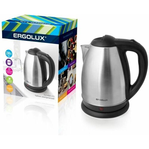 Чайник ELX-KS01-C72 18л 1500-2300Вт 160-250В нерж сталь матов черн Ergolux 13120 182200₽