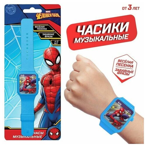 Часы музыкальные Человек-паук, звук, Disney наклейка ростомер disney человек паук