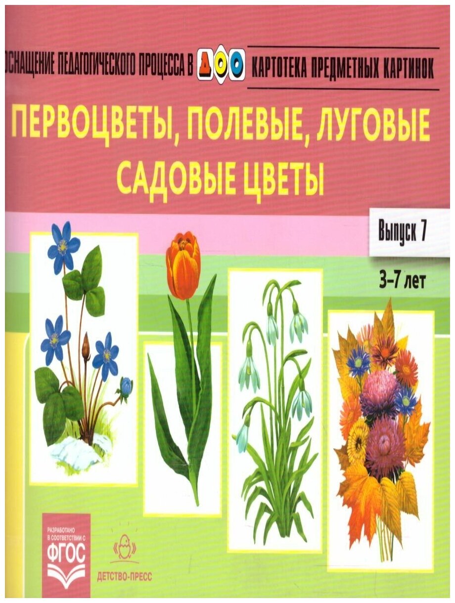 Картотека предметных картинок. Выпуск 7. 3-7 лет. Первоцветы, Полевые, Луговые, Садовые Цветы ФГОС - фото №8