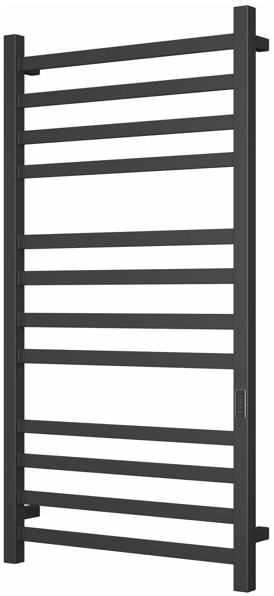 фото Полотенцесушитель электрический профильный BAU Hotel Gun Grey 50х100, 10 планок, универсальный, темно-серый металлик