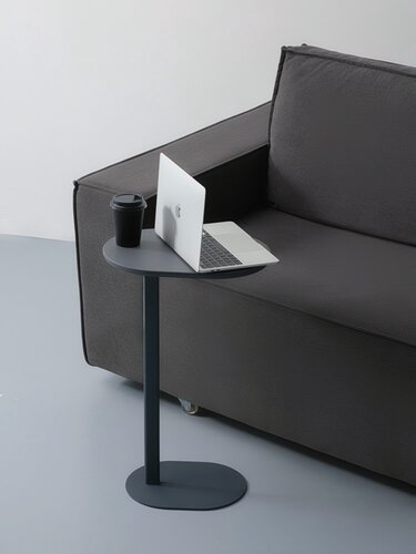 Изображение товара Приставной столик «Блум», графитовая столешница, графитовая ножка, 67 см